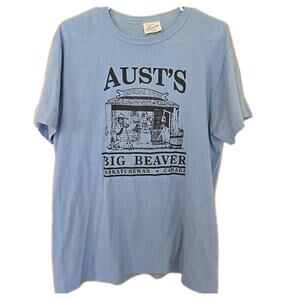 Vintage Aust's BIG BEAVER SASKATCHEWAN CANADA Shirt Single Stitch Adult L